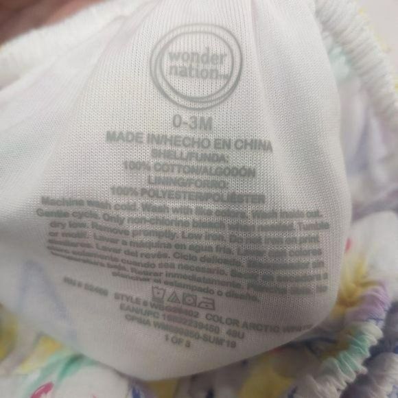 Wonder Nation 0/3‎ Months 2 Piece Ice Cream White summer Outfit - Picture 9 of 11